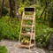 Decorative Wooden 4-Tier Chalkboard Ladder Shelf, Flower Plant Pot Display Shelf Bookshelf, Plant Flower Stand, Storage Display Shelves for Living Room Bathroom Office, Multifunctional Slim Narrow Ladder Shelves Bookcase, Natural